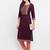Maroon embroidered cotton ethnic-kurtis