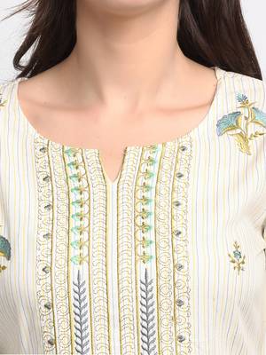 White embroidered cotton ethnic-kurtis 3