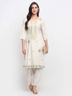 White embroidered cotton ethnic-kurtis 5