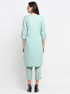 Blue embroidered cotton ethnic-kurtis 2