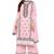 women's Light Pink & Black Cotton Readymade Salwar Kameez Suit Set