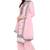 women's Light Pink & Black Cotton Readymade Salwar Kameez Suit Set