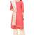 women's Coral Red & Beige Cotton Readymade Salwar Kameez Suit Set
