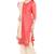 women's Coral Red & Beige Cotton Readymade Salwar Kameez Suit Set