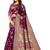 Magenta Art Silk   Woven Saree With Blouse For Women