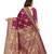 Magenta Art Silk   Woven Saree With Blouse For Women
