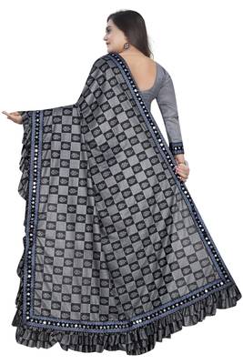 Grey Art Silk   Printed  Saree With Blouse For Women 3