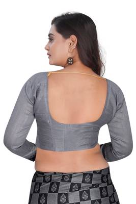Grey Art Silk   Printed  Saree With Blouse For Women 5