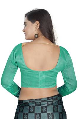 Green Art Silk   Printed  Saree With Blouse For Women 5