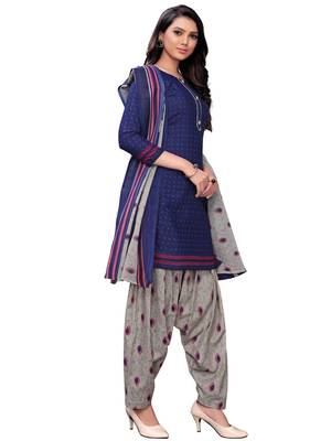 blue synthetic dress-materials 4