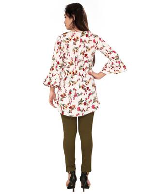 White printed crepe short-kurtis 2