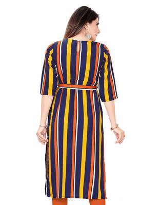 Multicolor printed crepe long-kurtis 2