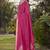 Pink woven banarasi silk saree with blouse