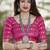 Pink woven banarasi silk saree with blouse