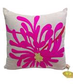 Floral Embroidered Cushion Cover