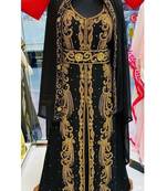 Black Georgette Zari Embroidered Kaftan