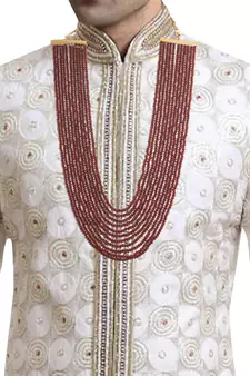 11 Layered Ruby Onyx Crystal Beads Maharaja Haar/Groom Necklace For Men 