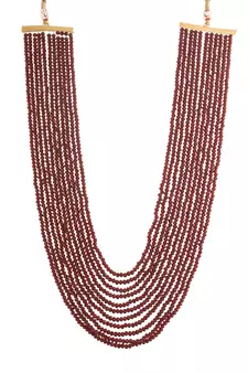11 Layered Ruby Onyx Crystal Beads Maharaja Haar/Groom Necklace For Men 