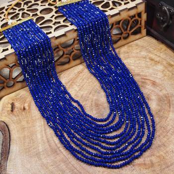 11 Layered Sapphire Onyx Crystal Beads Maharaja Haar/Groom Necklace For Men (MLP30Bl) 1