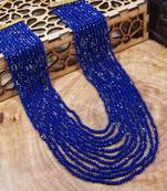 11 Layered Sapphire Onyx Crystal Beads Maharaja Haar/Groom Necklace For Men (MLP30Bl)