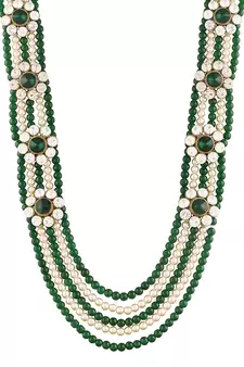 5 Layered Traditional Dulha Moti Mala with Beaded Maharaja Haar/Groom Necklace For Men 