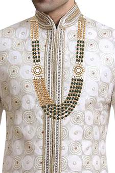 5 Layered Traditional Dulha Moti Mala with Stone Maharaja Haar/Groom Necklace For Men 