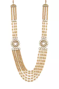 5 Layered Traditional Dulha Moti Mala with Stone Maharaja Haar/Groom Necklace For Men 