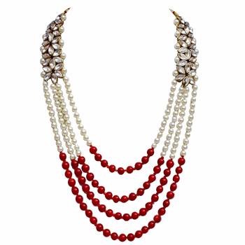 5 Layered Traditional Gold Plated Dulha Necklace/Moti Mala for Men  1