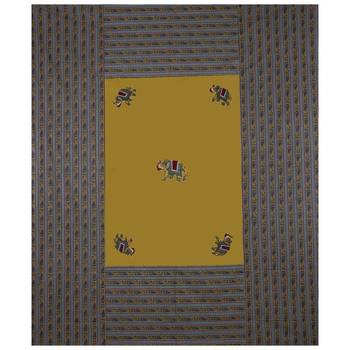 Applique Mehandi Green Elephant Jaipuri Hand Made Embroidery Patch Work Double Bedsheet 3