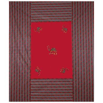 Applique Red Camel Jaipuri Hand Made Embroidery Patch Work Double Bedsheet 3