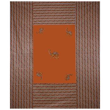 Applique Mustard Camel Jaipuri Hand Made Embroidery Patch Work Double Bedsheet 3