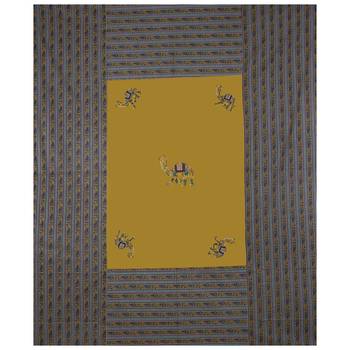 Applique Mehandi Green Camel Jaipuri Hand Made Embroidery Patch Work Double Bedsheet 3