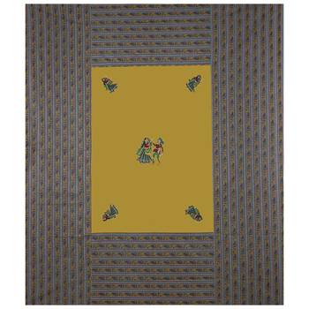 Applique Mehandi Green Dandiya Jaipuri Hand Made Embroidery Patch Work Double Bedsheet 3