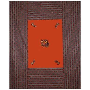 Applique Orange Chang Dance Jaipuri Hand Made Embroidery Patch Work Double Bedsheet 3