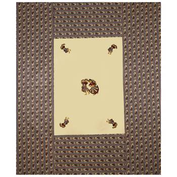 Applique Cream Chang Dance Jaipuri Hand Made Embroidery Patch Work Double Bedsheet 3