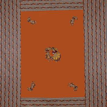 Applique Mustard Chang Dance Jaipuri Hand Made Embroidery Patch Work Double Bedsheet 4