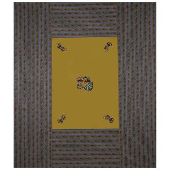 Applique Mehandi Green Chang Dance Jaipuri Hand Made Embroidery Patch Work Double Bedsheet 3