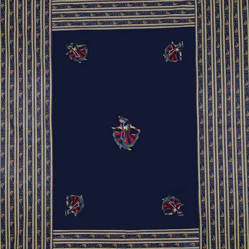 Applique Blue Gujri Jaipuri Hand Made Embroidery Patch Work Double Bedsheet 4