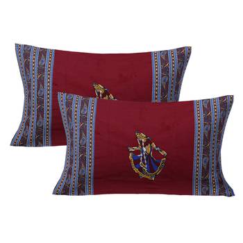 Applique Maroon Gujri Jaipuri Hand Made Embroidery Patch Work Double Bedsheet 2