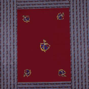 Applique Maroon Gujri Jaipuri Hand Made Embroidery Patch Work Double Bedsheet 4