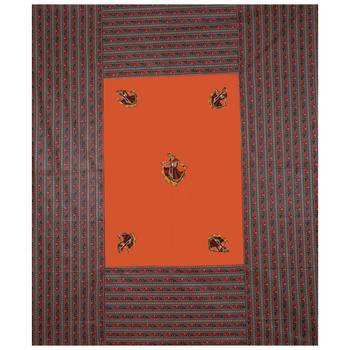 Applique Orange Gujri Jaipuri Hand Made Embroidery Patch Work Double Bedsheet 3