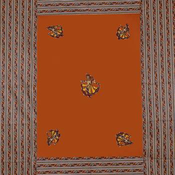Applique Mustard Gujri Jaipuri Hand Made Embroidery Patch Work Double Bedsheet 4