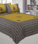 Applique Mehandi Green Gujri Jaipuri Hand Made Embroidery Patch Work Double Bedsheet