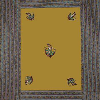 Applique Mehandi Green Gujri Jaipuri Hand Made Embroidery Patch Work Double Bedsheet 4