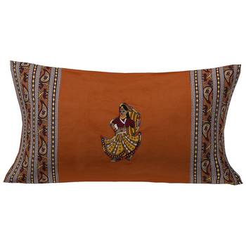 Applique Mustard Rajasthani Dance Jaipuri Hand Made Embroidery Patch Work Single Bedsheet 2