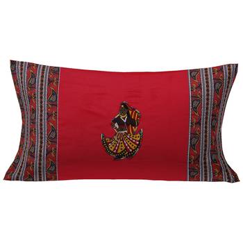 Applique Red Rajasthani Dance Jaipuri Hand Made Embroidery Patch Work Single Bedsheet 2