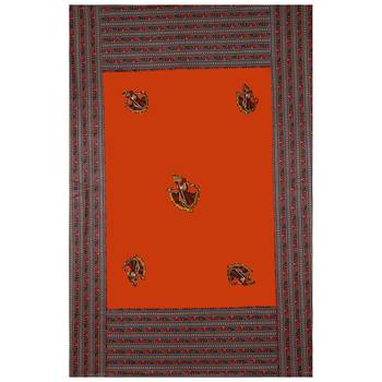 Applique Orange Gujri Jaipuri Hand Made Embroidery Patch Work Single Bedsheet 3