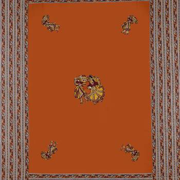 Applique Mustard Chang Dance Jaipuri Hand Made Embroidery Patch Work Single Bedsheet 4