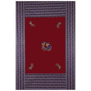 Applique Maroon Chang Dance Jaipuri Hand Made Embroidery Patch Work Single Bedsheet 3