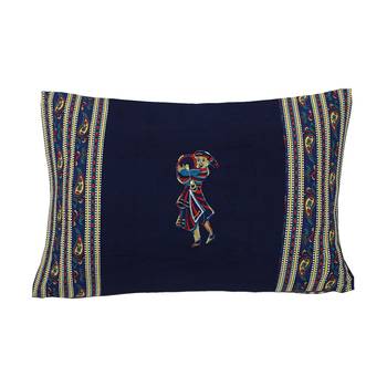 Applique Blue Chang Dance Jaipuri Hand Made Embroidery Patch Work Single Bedsheet 2